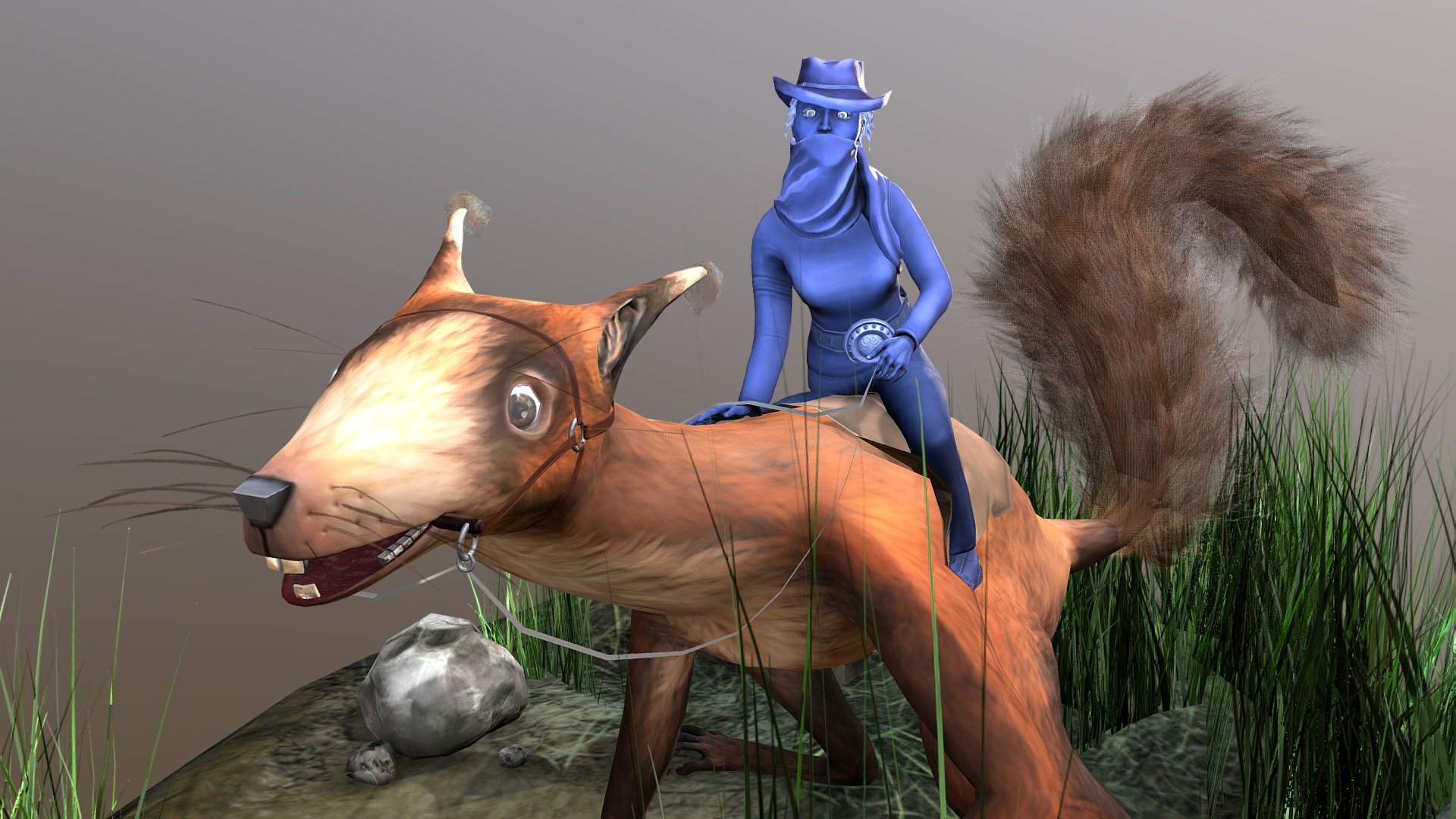 Squirrel Rider - 3D model by skodone [6803966] - Sketchfab