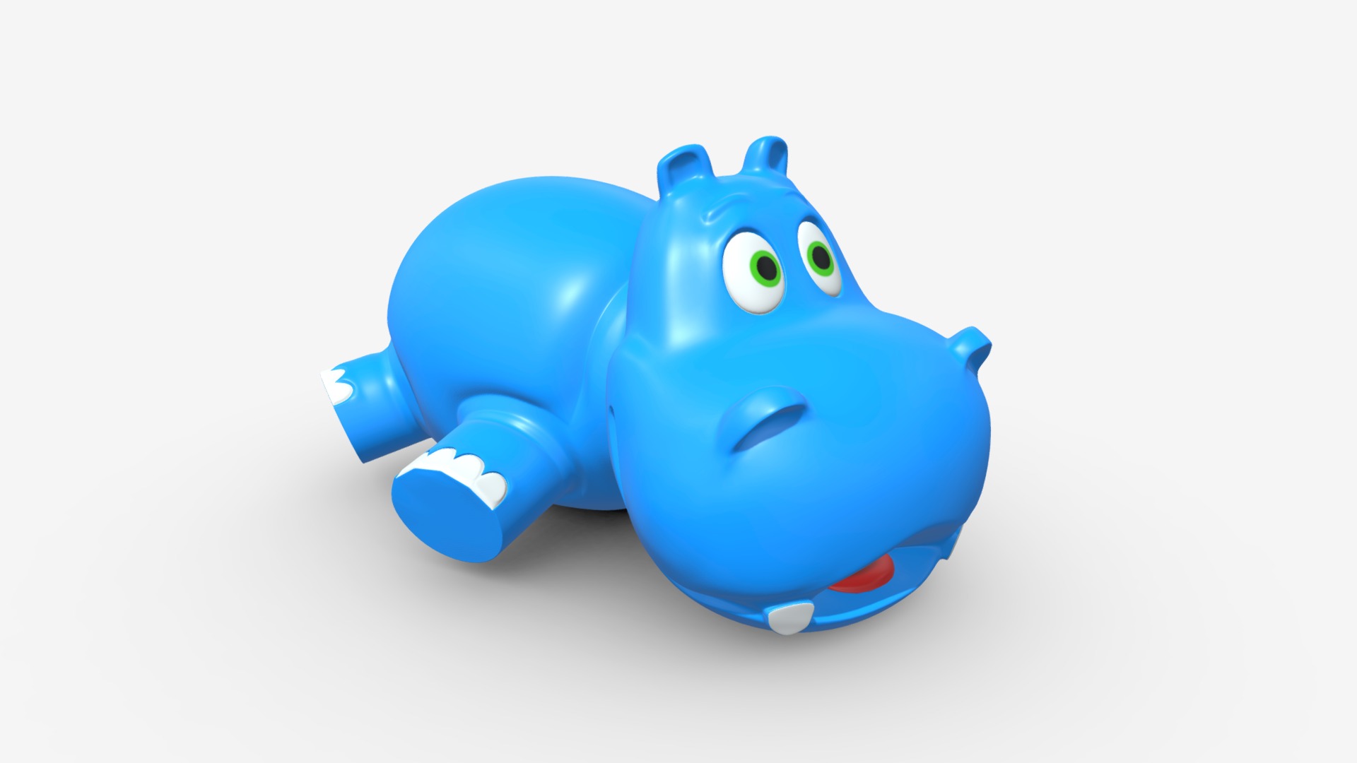 3D model hippo toy - This is a 3D model of the hippo toy. The 3D model is about a blue toy on a white background.