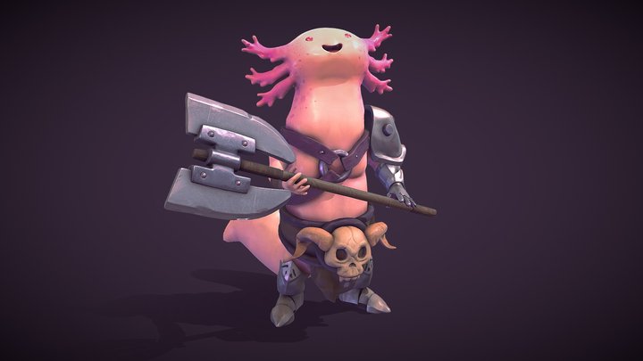 Axolotl Barbarian 3D Model