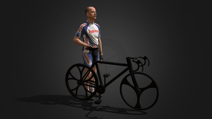 Human 3D scan with bike 3D Model