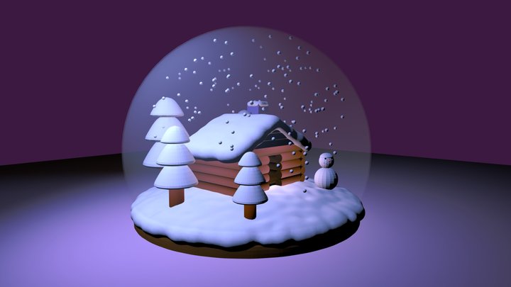 Snow Globe Diorama 3D Model