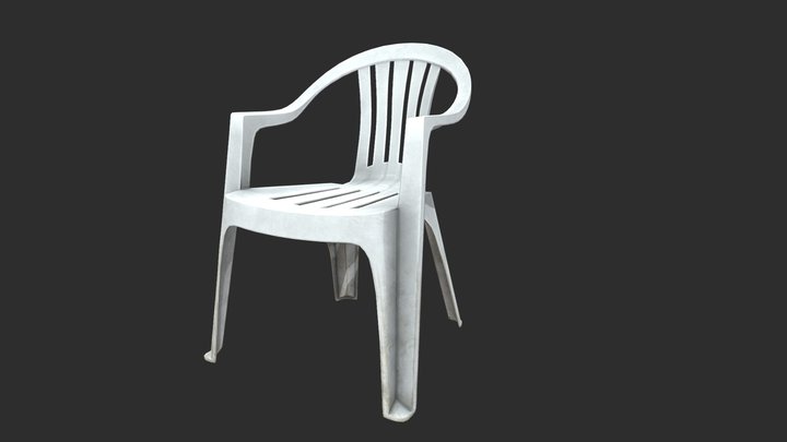 Monobloc Plastic Garden Chair 3D Model