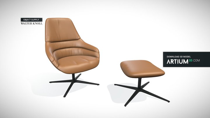 Armchair and Tabouret from Walter Knoll 3D Model