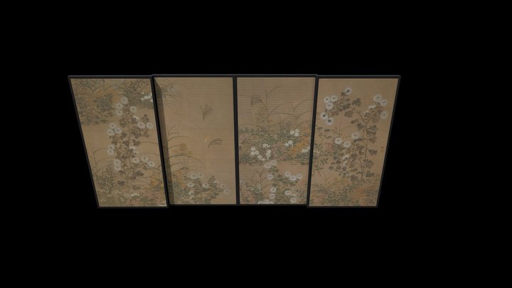 Japanese Period Edo Props - Sliding Door 3D Model