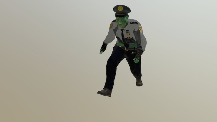 Zombie Running 3D Model