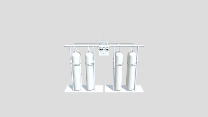 Medical Gas Area Alarm Panel & Bedhead 3D Model