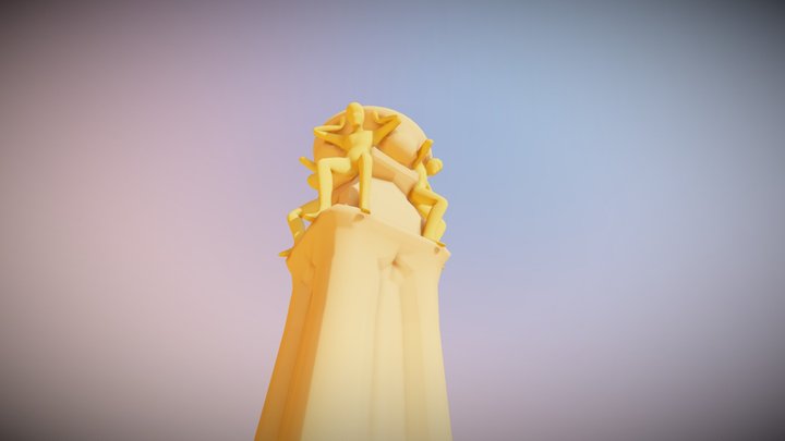 Low Poly Sandstone Pillar 3D Model