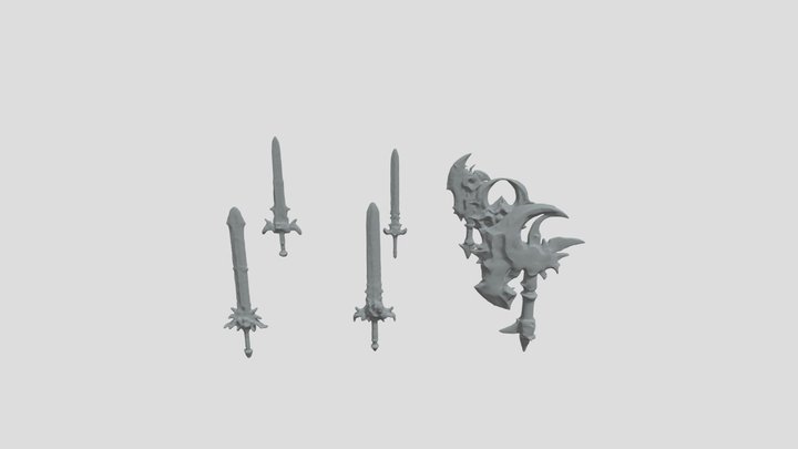 Low-P Swords And Axes 3D Model