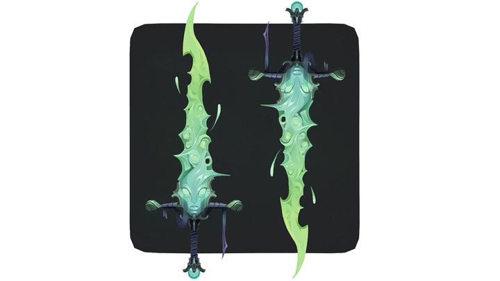 Handpainted swords 3D Model