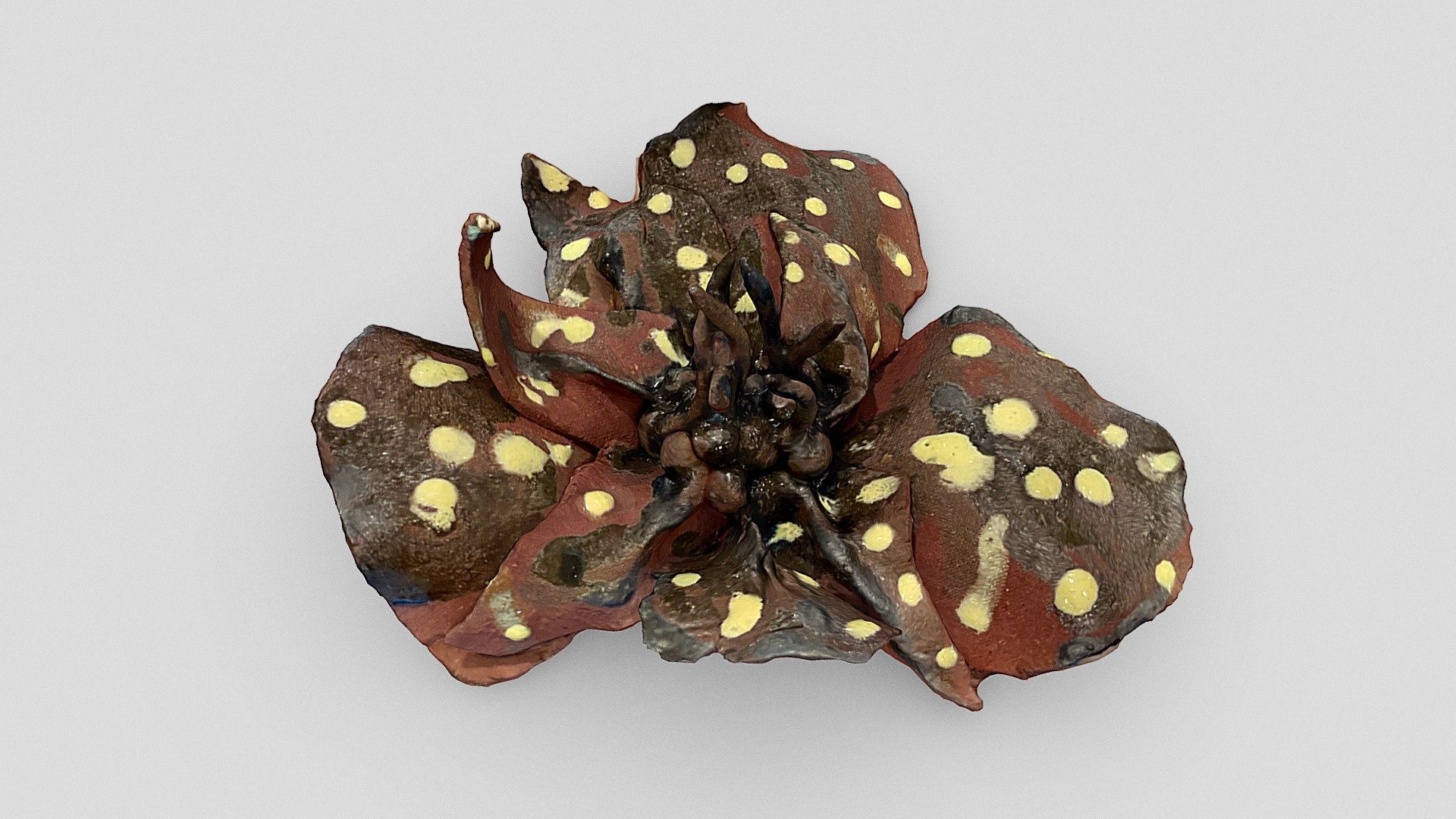Sculpted flower - Brown & yellow spots