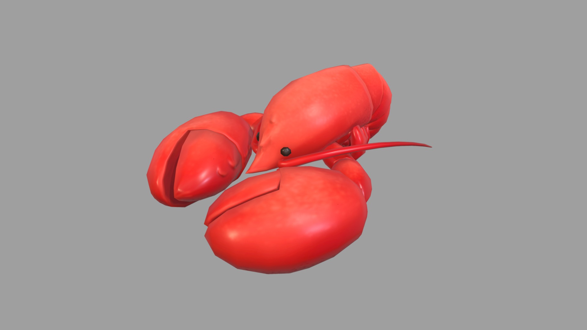 3D model Lobster - This is a 3D model of the Lobster. The 3D model is about a red balloon with a red bow.