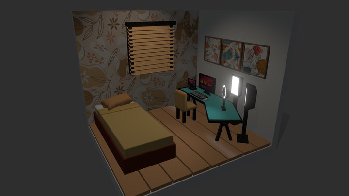Diorama de um quarto 3D Model