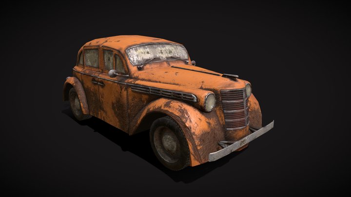Opel Kadett 1938 B Wreck  Low Poly 3D Model