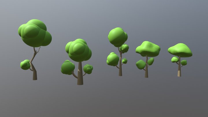 Cartoon Tree 3D Model