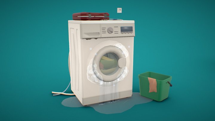 Washing Machine | Damages [XYZ School Homework] 3D Model