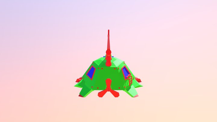Turtle Submarine with UV Map 3D Model