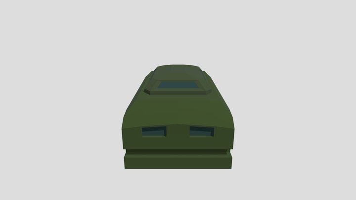 Low poly tank with heavy armor 3D Model