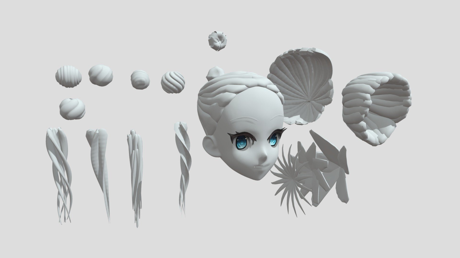 Head Back And Tail Hair Parts