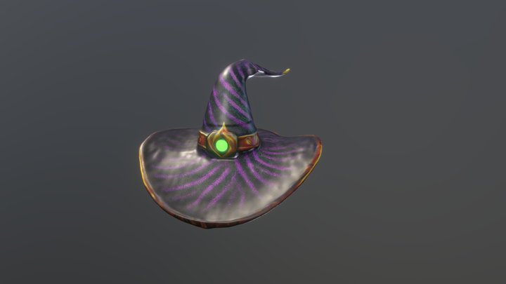 hand painted witches hat with emission – Modello 3D gratuito STL