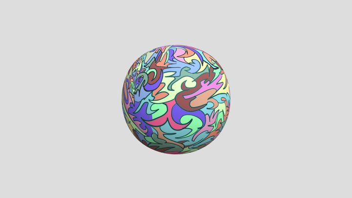 Hand Painted Ball 3D Model