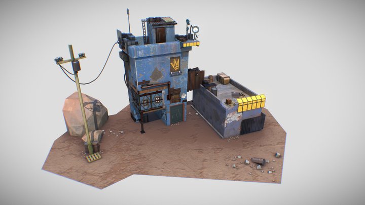 PostApocalyptic Station 02 Paint 3D Model