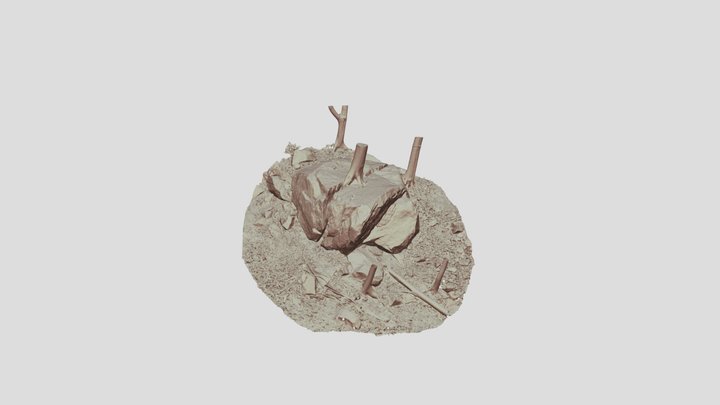 「有馬玄蕃 石場 慶十六」の刻印石 3D Model