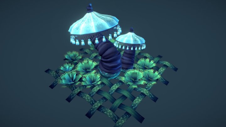 Weaving Tides - Mushroom Scene 3D Model