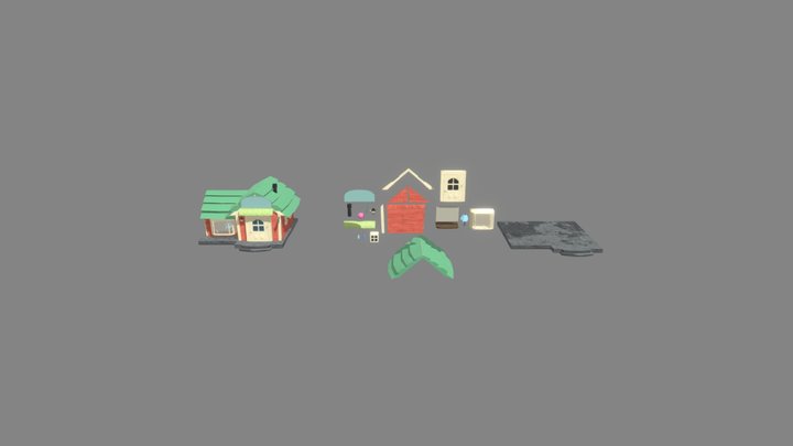 Modular Clothing Shop 3D Model