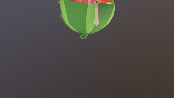 Sphere Watermelon Planet Fuel Station Daily 3D Model