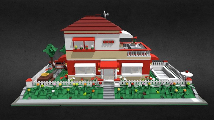 B5001 | La Casa Rossa delle Vacanze 3D Model