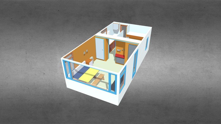 Huisje Egmond binnen 3D Model