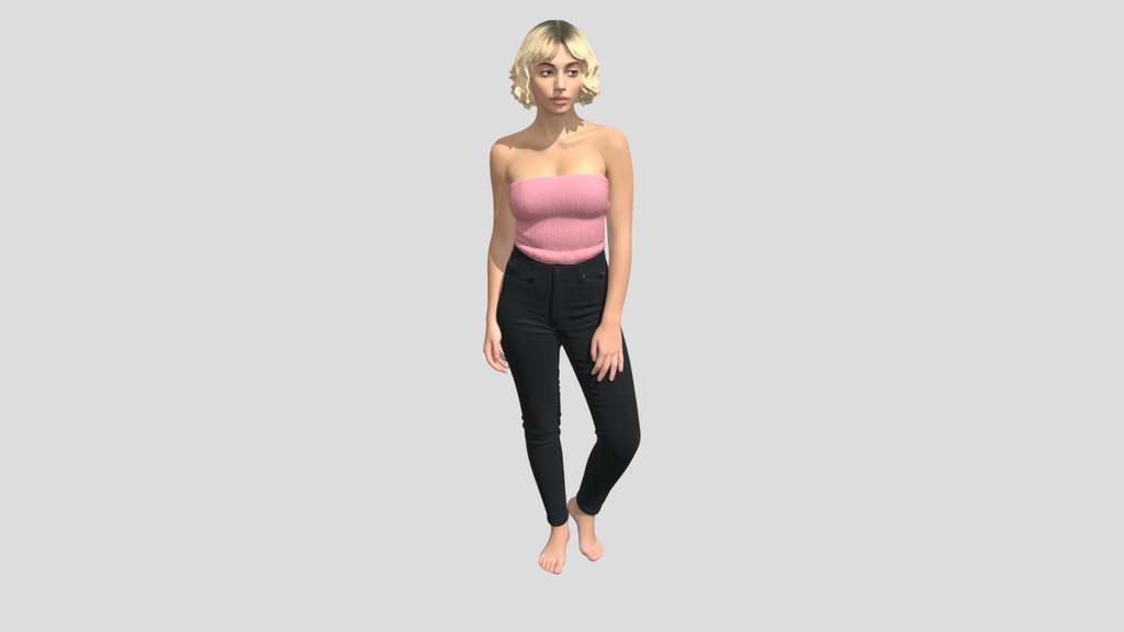 Blush Pink Tube Top with Black Jeans