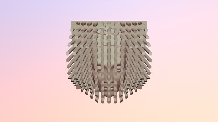 Checkerboard Mask + Nefertiti Face (002b) 3D Model