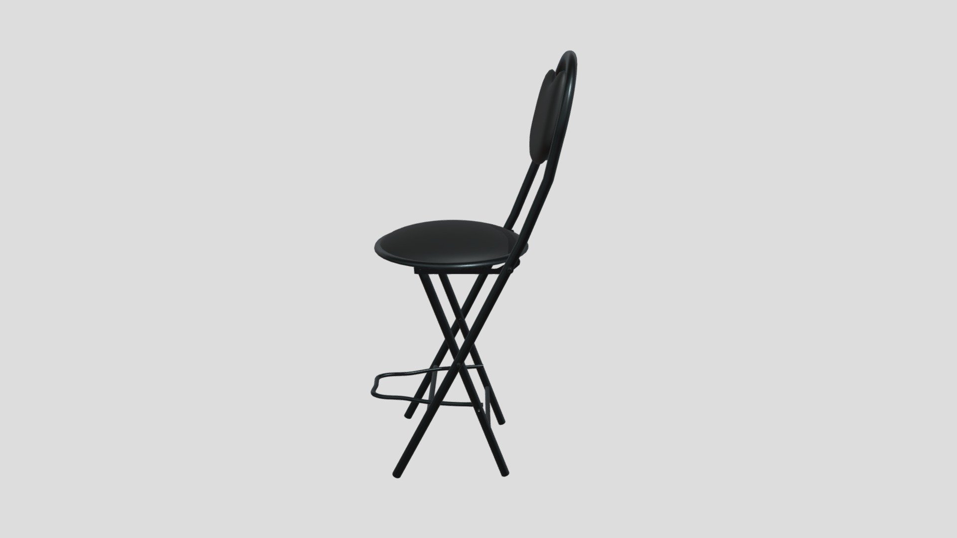 Folding Stool Chair With Foot Rest — Sketchfab embed 3D viewer