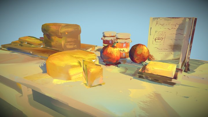 Breakfast kitchen counter 3D Model