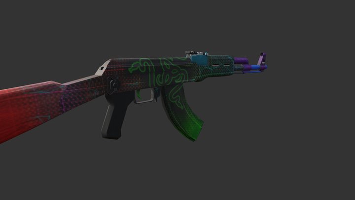AK-47-Razer Chroma 3D Model