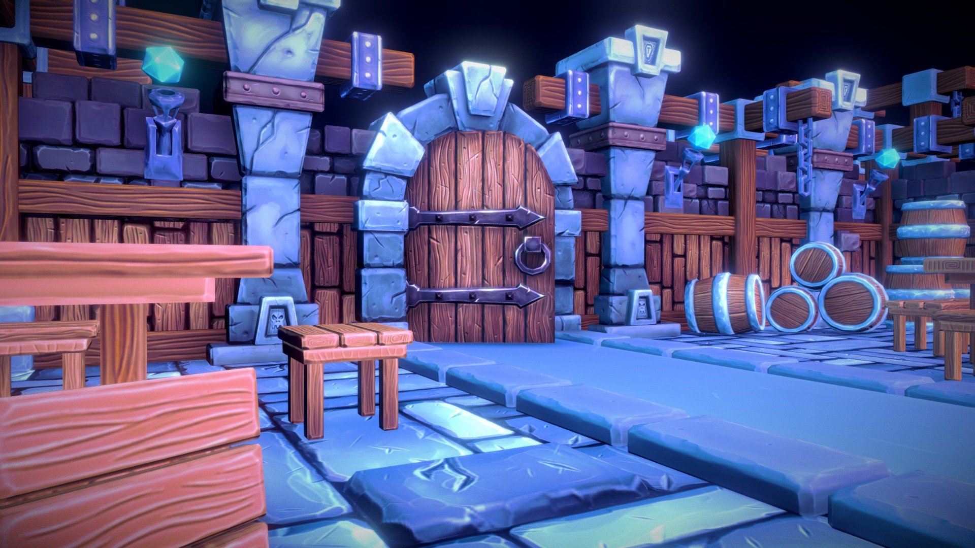 Stylized Dungeon Environment Download Free 3d Model By Tonygeneralist