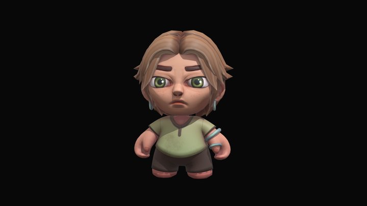 Stylized Medival Chibi Character 3D Model
