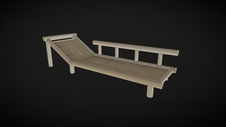 Bamboo Bench 3D Model