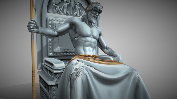 3DFoin - Ancient God Statue 3D Model