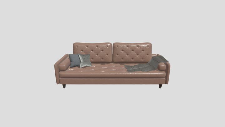 Tanned Brown Leather Couch Sofa