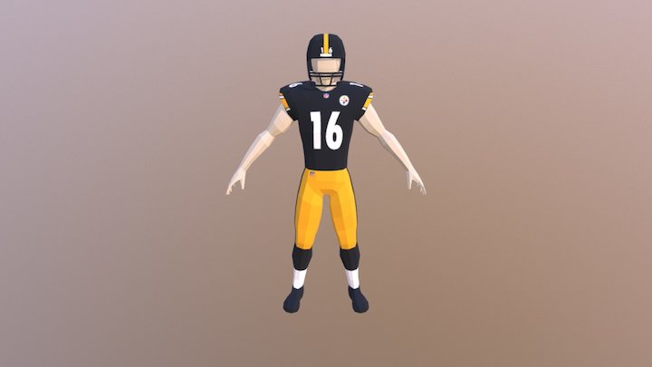 Low poly football player WIP 3D Model