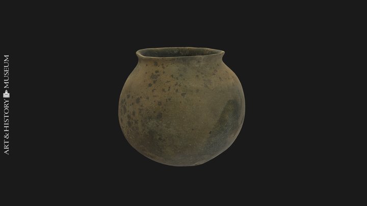 Egg-shaped pot with small opening & flaring rim 3D Model