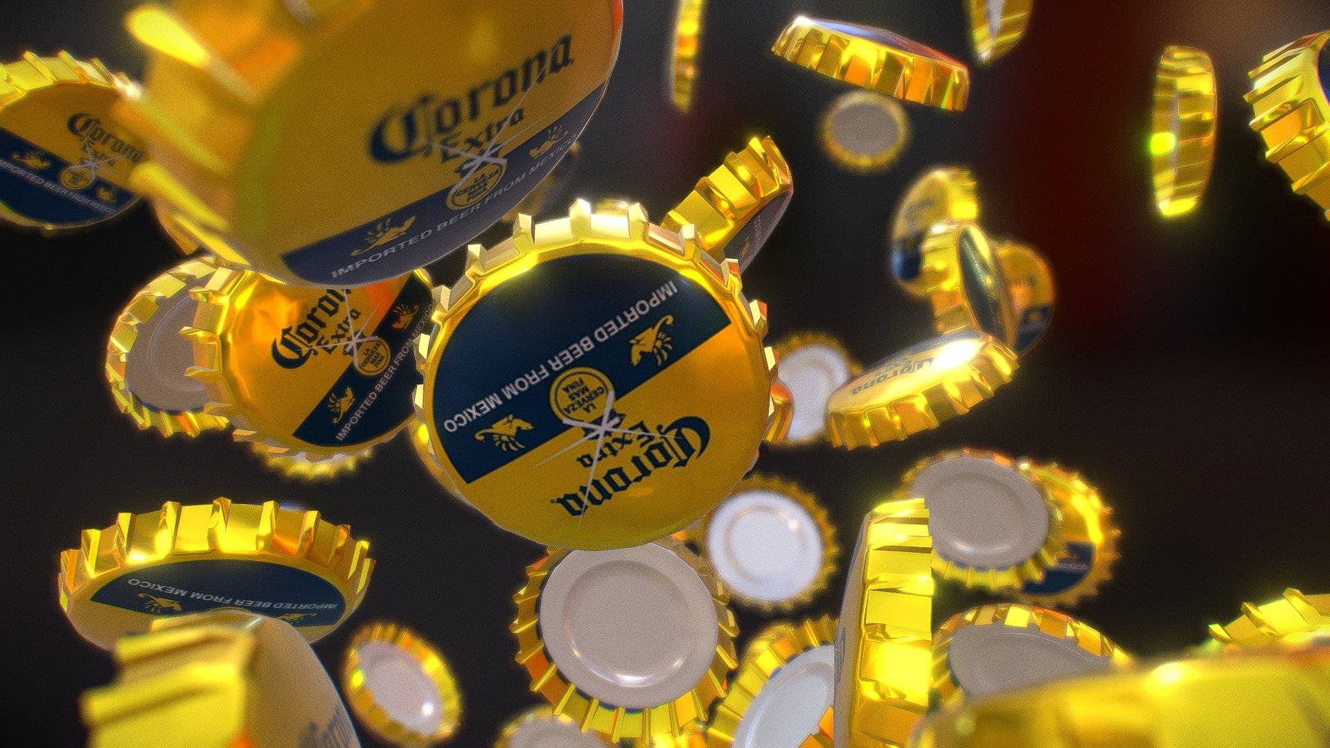 Corona Beer Caps Download Free 3D model by ricardosilva [683bf19] Sketchfab
