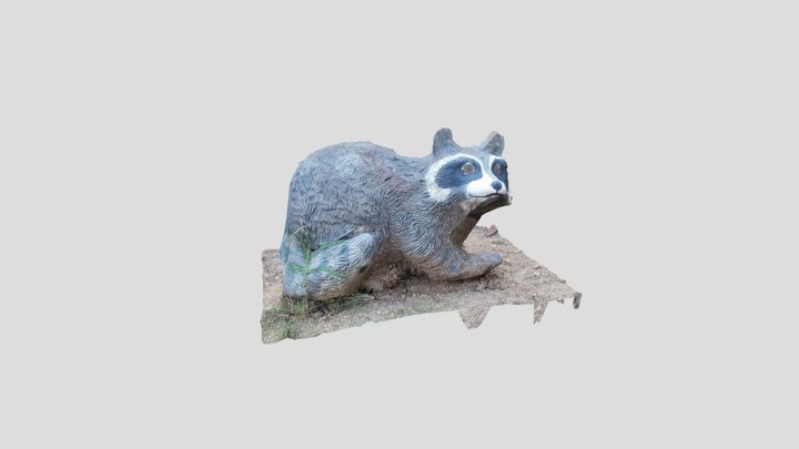 Raccoon Statue 3D Model