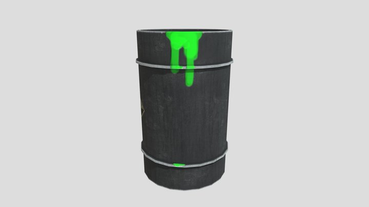 Toxic metal barrel. 3D Model