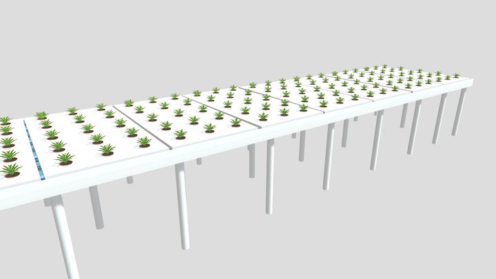 Hydroponic Table DWC (floating raft style) 3D Model