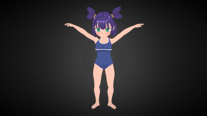 Pioneer Lena in a swimsuit dance 3D Model