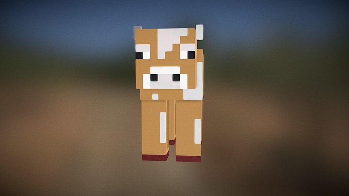 Minecraft Cow 3D Model