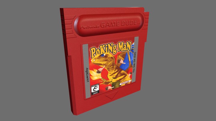 PokingMan Red (GameDude Cartridge) 3D Model